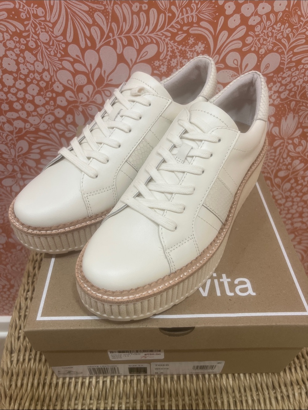 Dolce Vita Tiger White Platform Lace-Up Sneakers